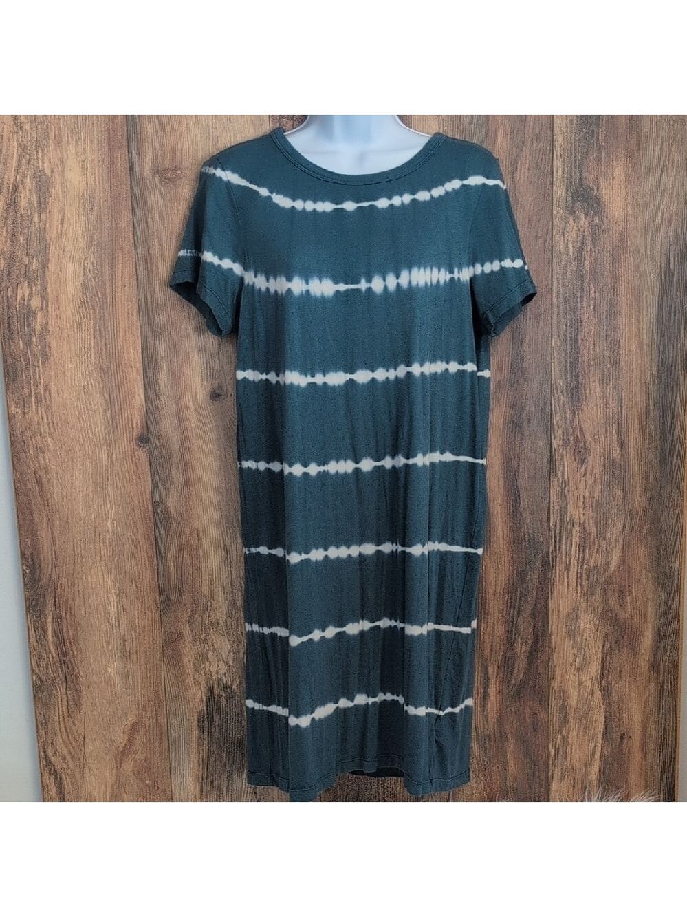 Old Navy Blue/White Tie-Dye Midi TShirt Dress M              -818B